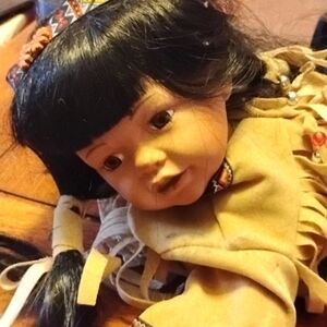 Vintage native American porcelain doll